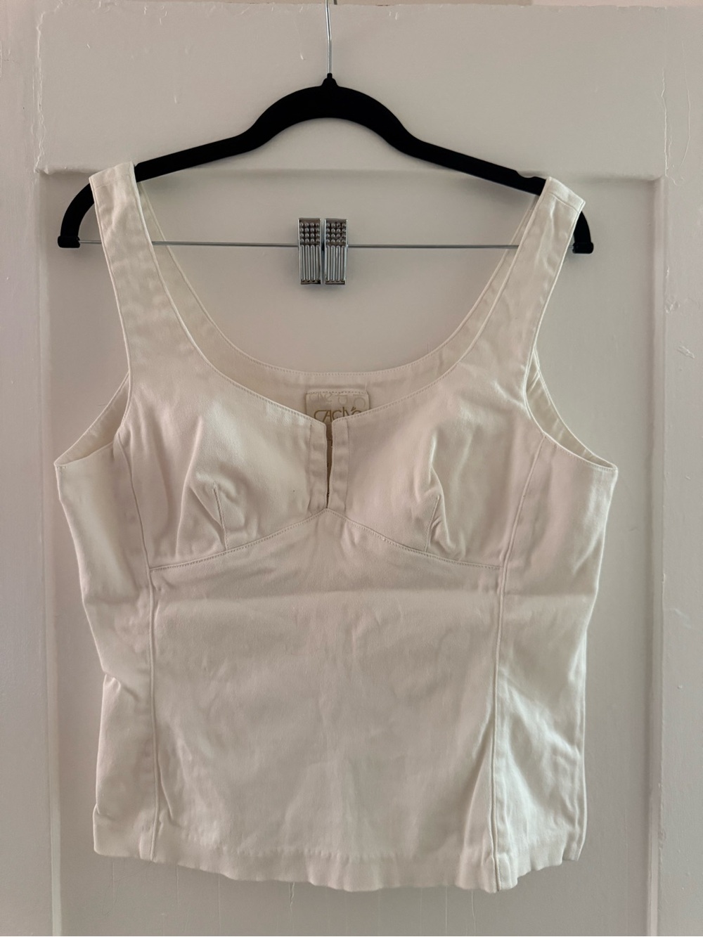 Cache White Corset Bustier Tank Top Y2K Size 10
